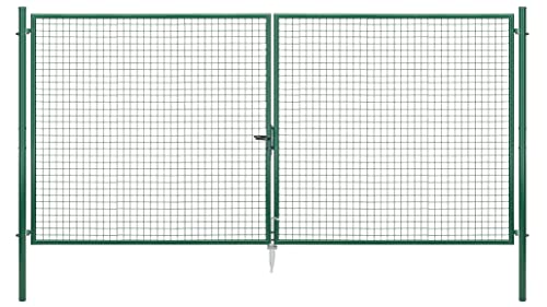 Alberts 604158 Wellengitter-Doppeltor | verschiedene Breiten und Höhen | grün | Breite 400 cm | Höhe 200 cm von Alberts