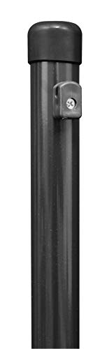 Alberts 613136 Zaunpfosten für Maschendrahtzäune | zinkphosphatiert, anthrazit-metallic kunststoffbeschichtet | Länge 1750 mm | Pfosten-Ø 38 mm von Alberts