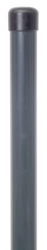 Alberts 617592 Zaunpfosten für Fix-Clip pro | für die Befestigung mit Einschlag-Bodenhülsen | zinkphosphatiert, anthrazit kunststoffbeschichtet (RAL 7016) | Länge 2000 mm | Schellen-Ø 34 mm von Alberts