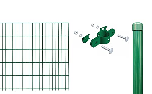 Alberts 632908 Einstab-Gittermatten-Anbauset | Typ 8/6/4 | grün | 2000 x 1250 mm von Alberts