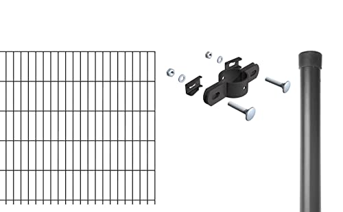 Alberts 632946 Einstab-Gittermatten-Anbauset | Typ 8/6/4 | anthrazit | 2000 x 1250 mm von Alberts