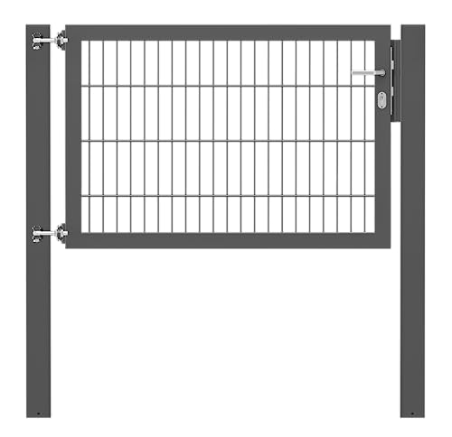 Alberts 635879 Einzeltor Flexo Plus mit Zubehör | verschiedene Breiten und Höhen | Pfostenstärke 100 x 100 mm | anthrazit | Breite 125 cm | Höhe 80 cm von Alberts