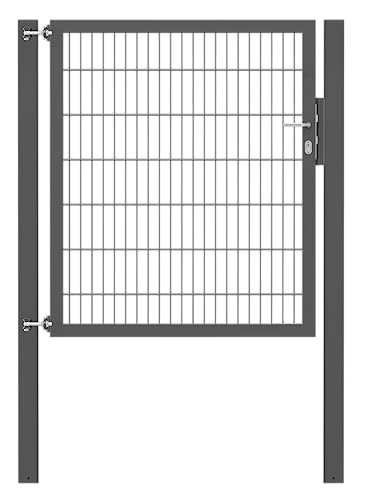 Alberts 635947 Einzeltor Flexo Plus mit Zubehör | verschiedene Breiten und Höhen | Pfostenstärke 100 x 100 mm | anthrazit | Breite 125 cm | Höhe 140 cm von Alberts