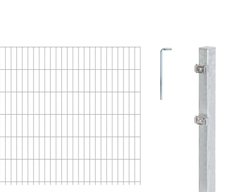 Alberts 641108 Doppelstab-Gittermatten Typ 6/5/6, 2500 mm, feuerverzinkt, Höhe 83 cm von Alberts