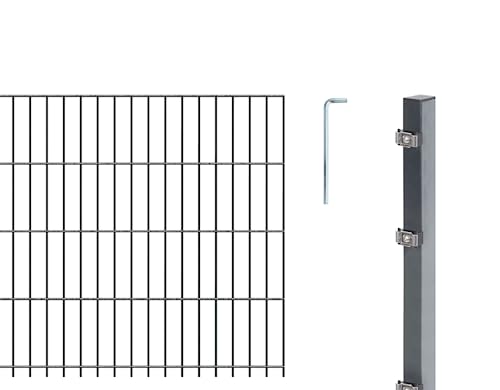 Alberts 641276 Doppelstab-Gittermatten Typ 6/5/6, 2500 mm, anthrazit, Höhe 123 cm von Alberts