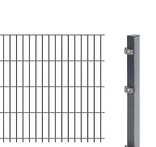 Alberts 641467 Doppelstab-Gittermatten Typ 6/5/6, 2500 mm, anthrazit, Höhe 83 cm von Alberts