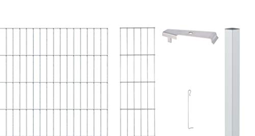 Alberts 642037 Zaungabionen Cluster verschiedene Längen und Höhen zum Einbetonieren feuerverzinkt Mattenbreite 200 cm Höhe 180 cm von Alberts