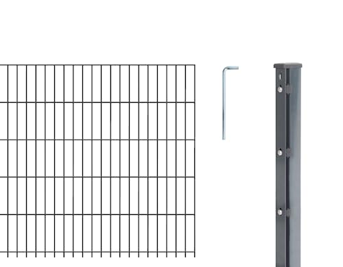 Alberts 645281 Doppelstab-Gittermatten Typ 8/6/8, 2500 mm, anthrazit, Höhe 203 cm von Alberts