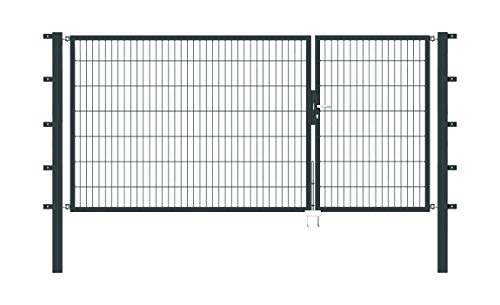 Alberts 647018 Doppeltor Flexo mit Zubehör | verschiedene Breiten und Höhen | anthrazit | Breite 100 + 200 cm | Höhe 140 cm von Alberts