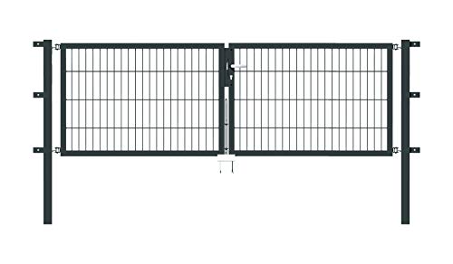 Alberts 648480 Doppeltor Flexo mit Zubehör | verschiedene Breiten und Höhen | anthrazit | Breite 250 cm | Höhe 80 cm von Alberts