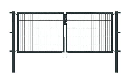 Alberts 648497 Doppeltor Flexo mit Zubehör | verschiedene Breiten und Höhen | anthrazit | Breite 250 cm | Höhe 100 cm von Alberts
