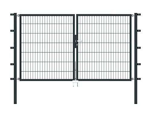 Alberts 648541 Doppeltor Flexo mit Zubehör | verschiedene Breiten und Höhen | anthrazit | Breite 250 cm | Höhe 140 cm von Alberts