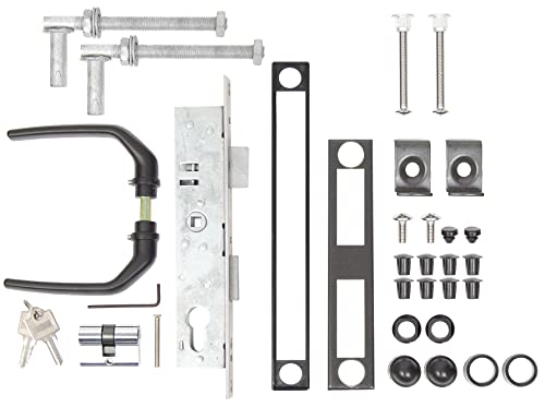 Alberts 653859 Zubehör-Set für Wellengitter-Tore | für Tore bis 1500 mm Höhe | zinkphosphatiert, anthrazit-metallic kunststoffbeschichtet von Alberts