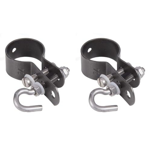 Alberts 655563 Schelle für Geflechtspannstäbe | verzinkt, anthrazit-metallic | Schellen-Ø 38 mm (Packung mit 2) von Alberts