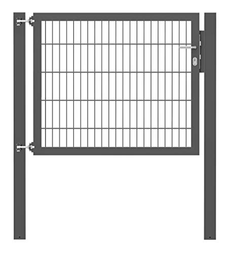 Alberts 662486 Einzeltor Flexo Plus mit Zubehör | verschiedene Breiten und Höhen | Pfostenstärke 80 x 80 mm | anthrazit | Breite 125 cm | Höhe 100 cm von Alberts