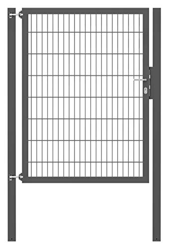 Alberts 662547 Einzeltor Flexo Plus mit Zubehör | verschiedene Breiten und Höhen | Pfostenstärke 80 x 80 mm | anthrazit | Breite 125 cm | Höhe 160 cm von Alberts