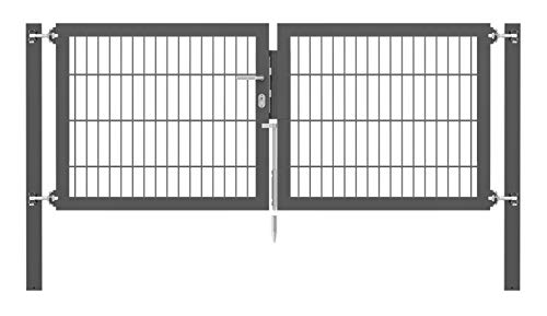 Alberts GAH 663230 Doppeltor Flexo Plus mit Zubehör wahlweise in verschiedenen Farben | anthrazit | Breite 200 cm | Höhe 80 cm von Alberts