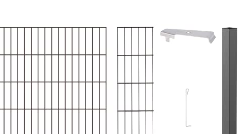 Alberts 664824 Zaungabionen Cluster | verschiedene Längen und Höhen | zum Einbetonieren | anthrazit | Mattenbreite 200 cm | Höhe 180 cm | Länge 4 m von Alberts