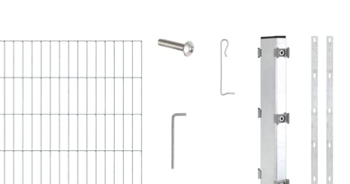 Alberts 665395 Zaungabionen Step² | verschiedene Längen und Höhen | zum Aufschrauben | feuerverzinkt | Mattenbreite 200 cm | Höhe 100 cm | Länge 8 m von Alberts