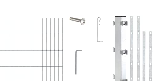 Alberts 665401 Zaungabionen Step² | verschiedene Längen und Höhen | zum Aufschrauben | feuerverzinkt | Mattenbreite 200 cm | Höhe 180 cm | Länge 8 m von Alberts