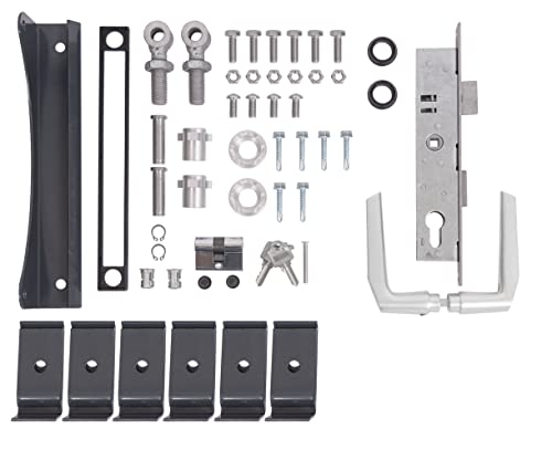 Alberts 678128 Zubehör-Set Flexo | für Einzeltor | bis 1200 mm Höhe | Stahl roh, verzinkt anthrazit kunststoffbeschichtet RAL 7016 von Alberts