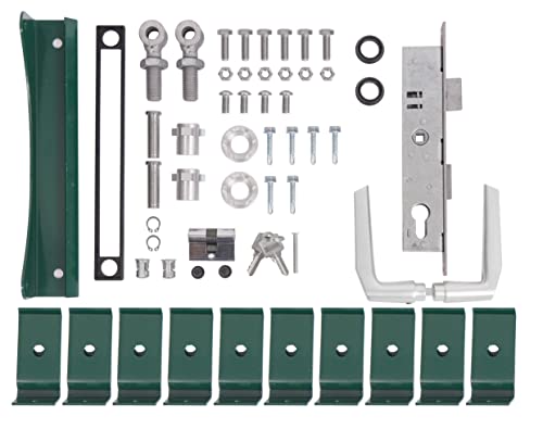 Alberts 678142 Zubehör-Set Flexo | für Einzeltor | 1400 bis 2000 mm Höhe | Stahl roh, verzinkt grün kunststoffbeschichtet RAL 6005 von Alberts