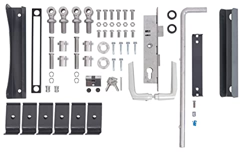 Alberts 678180 Zubehör-Set Flexo | für Doppeltor | bis 1200 mm Höhe | Stahl roh, verzinkt anthrazit kunststoffbeschichtet RAL 7016 von Alberts