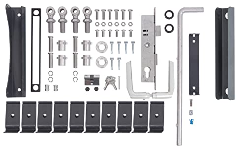 Alberts 678210 Zubehör-Set Flexo | für Doppeltor | 1400 bis 2000 mm Höhe | Stahl roh, verzinkt anthrazit kunststoffbeschichtet RAL 7016 von Alberts