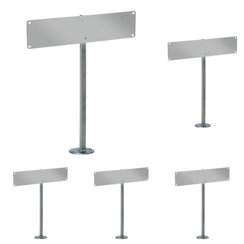Alberts 690663 Nummernschild-Befestigung | zum Aufschrauben | feuerverzinkt | Gesamthöhe 555 mm (Packung mit 5) von Alberts