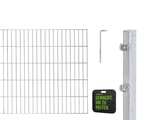 Alberts 691431 Doppelstabmattenzaun Zaun-Komplettset mit Kniekissen | verschiedene Längen und Höhen | feuerverzinkt | Höhe 140 cm | Länge 10 m Alberts 691431 Doppelstabmattenzaun Zaun-Komplettset mit Kniekissen | verschiedene Längen und Höhen | feuerverzinkt | Höhe 140 cm | Länge 10 m von Alberts