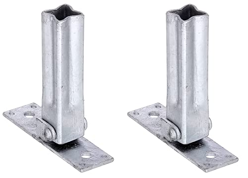Alberts 701543 Handlaufstütze für Universalpfosten | verstellbar von: 45 - 90° | feuerverzinkt | Breite 104 mm | Tiefe 30 mm | 2er Set von Alberts