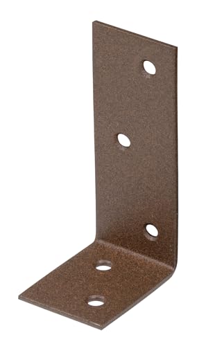Alberts 822170 DURAVIS® Balkenwinkel | ungleichschenklig | rostbraun duplexbeschichtet | Größe 40 x 80 x 30 mm | 20er Set von Alberts