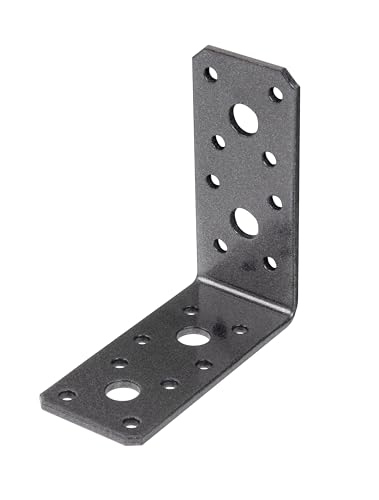 Alberts 823177 DURAVIS Winkelverbinder | schwarzdiamant duplexbeschichtet | Größe 90 x 90 x 40 mm | 50er Set von Alberts