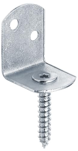 Alberts 823757 Flechtzaunhalter L-Form | in verschiedenen Ausführungen | galvanisch blau verzinkt | Gesamthöhe 83 mm | 50er Set von Alberts