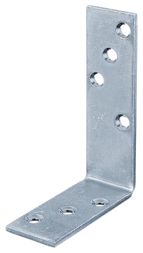 Alberts 823801 schmal | galvanisch blau verzinkt | 80 x 120 x 35 mm | 25er Set Balkenwinkel, Silber von Alberts
