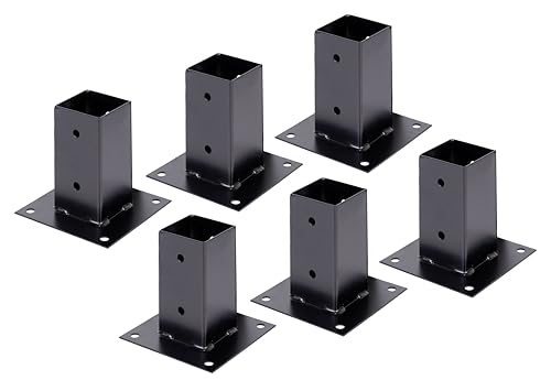 Alberts 825195 Aufschraubhülse - schwarz - kunststoffbeschichtet - 71 x 71 mm | 6er Set von Alberts