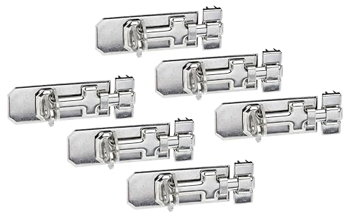 Alberts 858391 Sicherheits-Schlossriegel | mit flachem Griff und befestigter Schlaufe | Edelstahl | Platte 100 x 40 mm | 6er Set, Silber Alberts 858391 Sicherheits-Schlossriegel | mit flachem Griff und befestigter Schlaufe | Edelstahl | Platte 100 x 40 mm | 6er Set, Silber von Alberts
