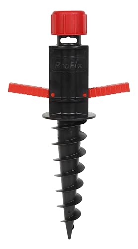 Alberts 860486 Einschraub-Bodenhülse | für alle Standrohre von Ø17 bis 33 mm geeignet | Kunststoff, schwarz/rot | Länge 400 mm | 10er Set von Alberts