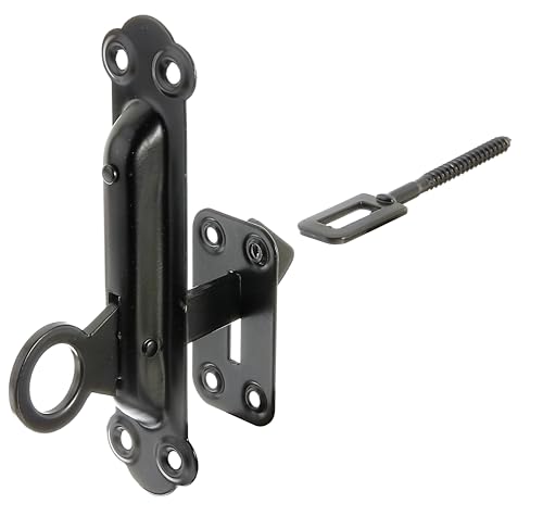 Alberts 864187 Fensterladen-Feststeller | Befestigung mit Platte | schwarz | 150 x 38 mm | 10er Set von Alberts