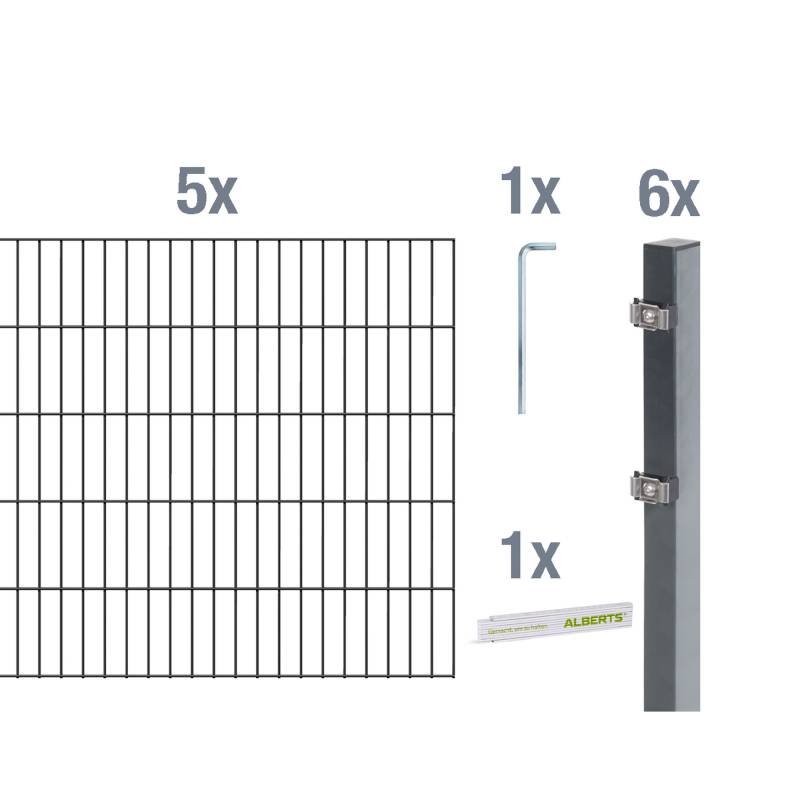 Alberts Doppelstabmatten-Set anthrazit 120 x 1000 cm von Alberts