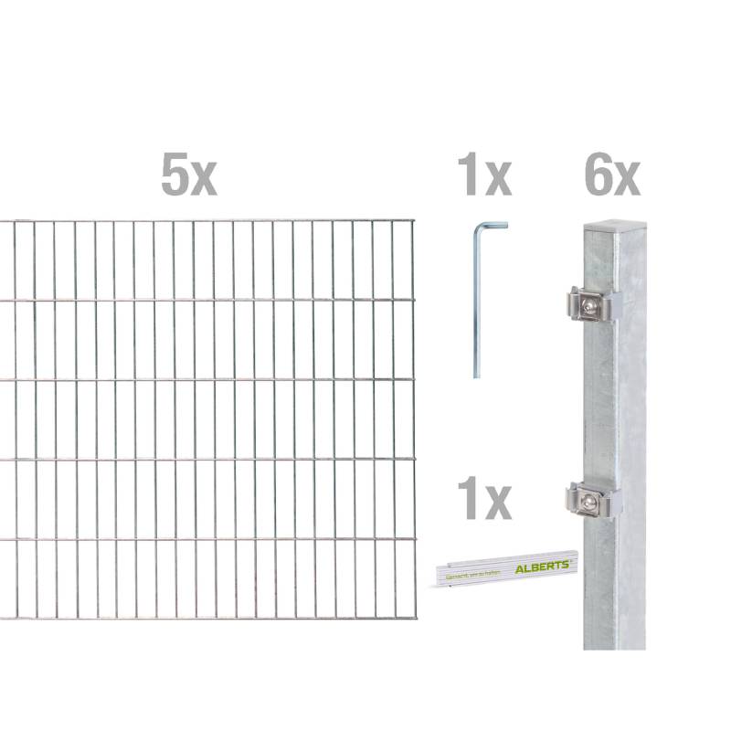 Alberts Doppelstabmatten-Set silbern 120 x 1000 cm von Alberts