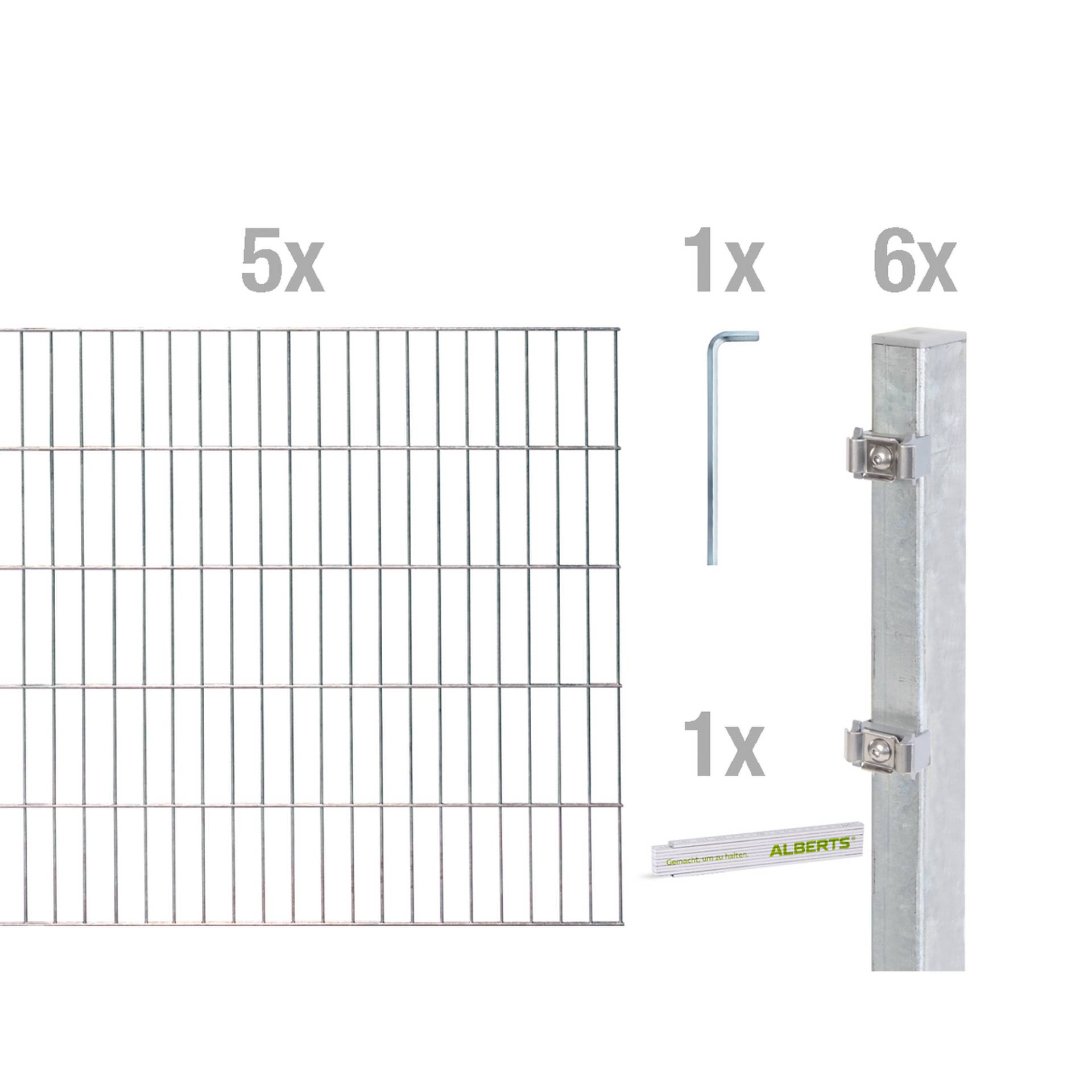 Alberts Doppelstabmatten-Set silbern 80 x 1000 cm Alberts Doppelstabmatten-Set silbern 80 x 1000 cm von Alberts