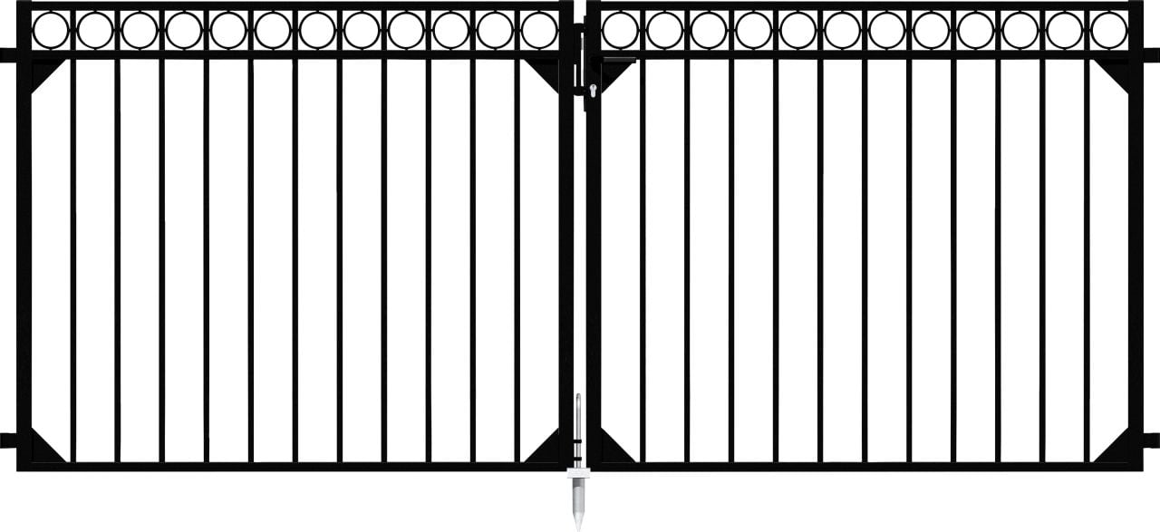 Alberts Doppeltor Circle 120 x 301 cm matt schwarz ohne Pfosten von Alberts