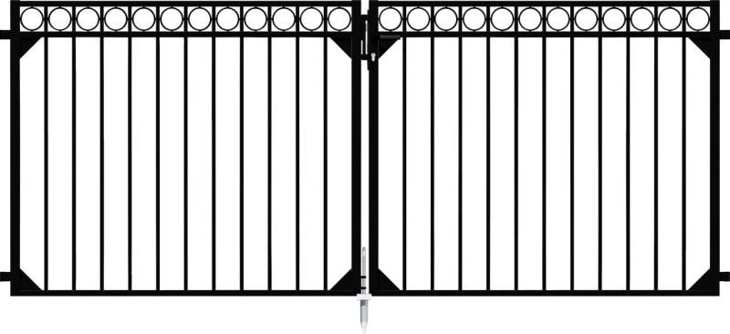 Alberts Doppeltor Circle 120 x 301 cm matt schwarz ohne Pfosten von Alberts