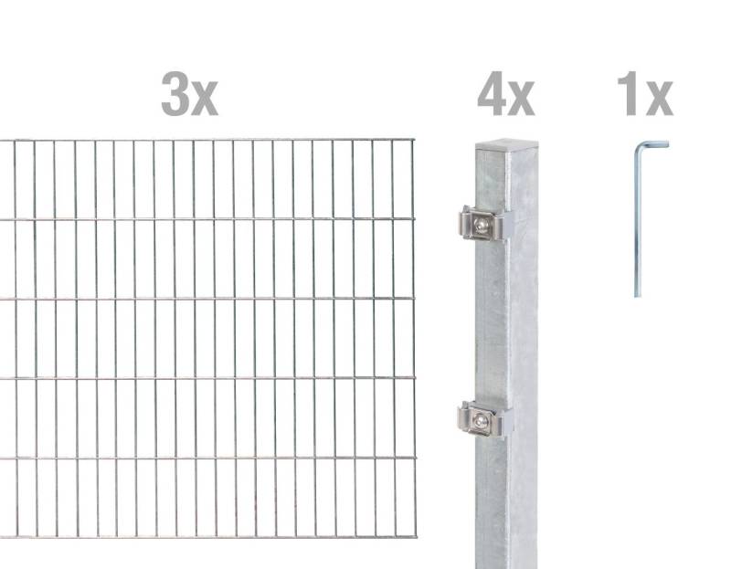 Alberts Einstabmattenzaun DSM-Grundset6/5/6fvz2000x2000/6PF60x40, DSM-Grundset6/5/6fvz2000x2000/6PF60x40 von Alberts