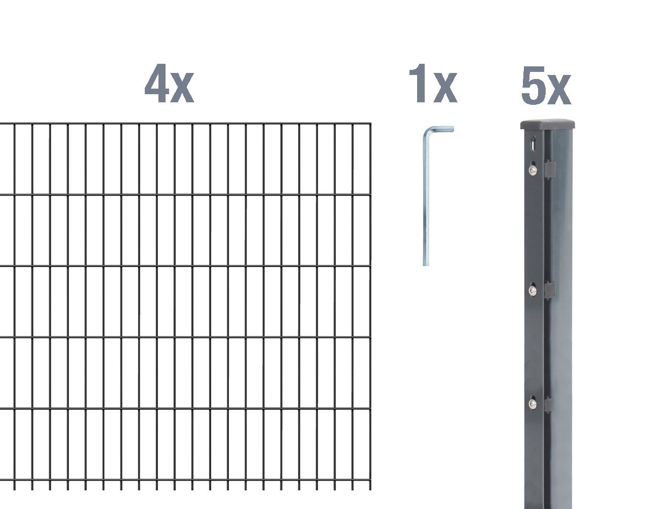 Alberts Einstabmattenzaun DSM-Set,Flach.6/5/6anth2500x1030/10, DSM-Set,Flach.6/5/6anth2500x1030/10 von Alberts