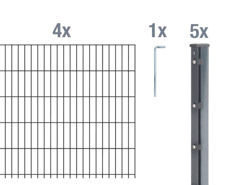 Alberts Einstabmattenzaun DSM-Set,Flach.6/5/6anth2500x1030/10, DSM-Set,Flach.6/5/6anth2500x1030/10 von Alberts