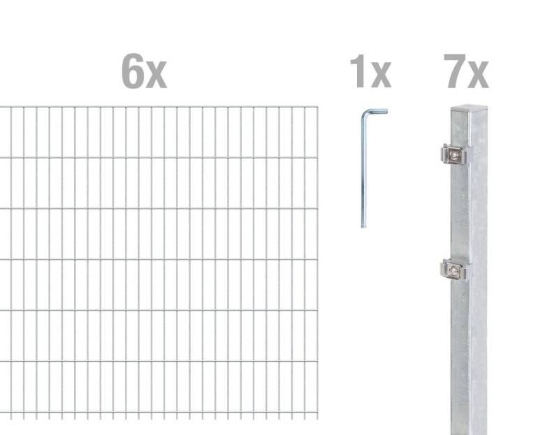 Alberts Einstabmattenzaun DSM-Set,Klemm.6/5/6fvz2500x1230/15, DSM-Set,Klemm.6/5/6fvz2500x1230/15 von Alberts