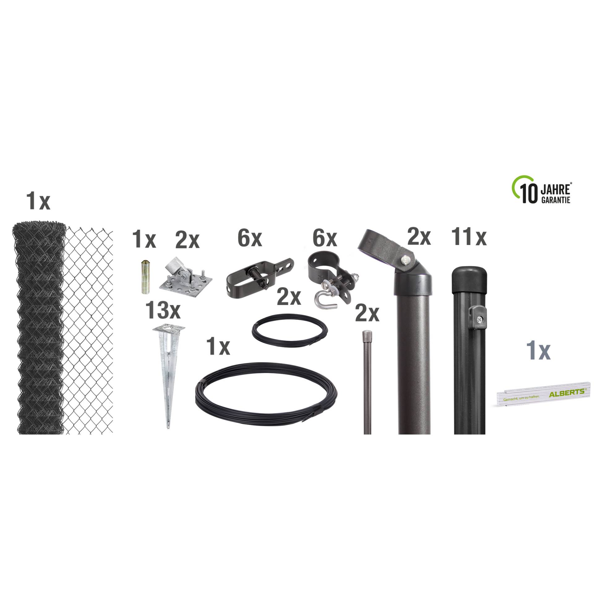 Alberts Maschendrahtgeflecht-Set anthrazit Ø 2,8 mm 80 x 2500 cm Alberts Maschendrahtgeflecht-Set anthrazit Ø 2,8 mm 80 x 2500 cm von Alberts