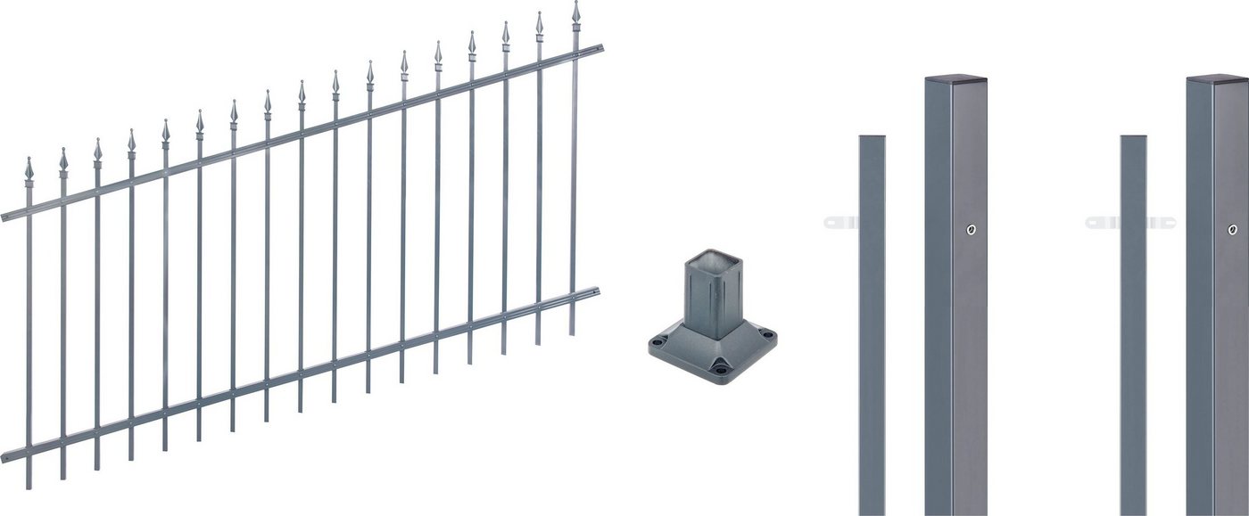 Alberts Metallzaun Chaussee verstellbar, Höhe: 100 cm, Gesamtlänge: 4 - 10 m, zum Aufschrauben von Alberts